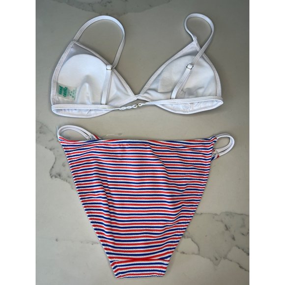 Sand Castle Bikini NWOT size M Red white and Blue striped - Picture 5 of 9